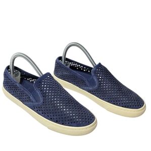 Tory Burch Navy Mesh Slip-On Loafers
